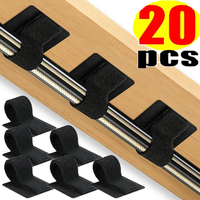 4-20Sets Cable Organizer Straps Self-Adhesive Hook & Loop Cord Management Reusable Cable Ties for Computer Desk Tidy Wire Strap