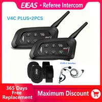 EJEAS V4C Plus casque d'interphone d'arbitre de Football Bluetooth 1500M casque Duplex intégral Interphone de conférence de Football