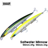 Kingdom Sea Fishing Lures 18cm 29g 33g Floating Slow Sinking Baits Minnow Wobbler Artificial Hard Baits VMC Hooks Fishing Tackle