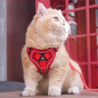 Reflective Trim Cat Harness Leash Breathable Universal Cat Harness Leash Set Adjustable Anti Escape Adjustable Cat Harness