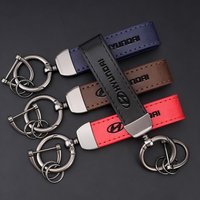1PC Simple PU Leather Keychain Women Men Car Key Ring Chain Holder For Hyundai Tucson Accent Elantra Santa fe Sonata I30 I10 I20