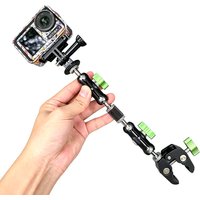 1 Set Photography Accessories Camera Metal Super Clamp With Double Ball Head Magic Arm For Monitor Light Mic Gopro Phone Mount