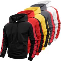 Athletic Colorblock Patchwork Hoodies for Men Hooded Sweatshirts with Kanga Pocket Fall Winter Warm Pullover Tops Sportswear