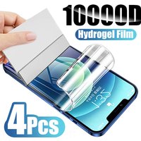 4 Stück Weiche Hydrogel-Folie für iPhone 18 17 Pro Max 16 16e 15 13 14 12 11 Air Displayschutzfolie für iPhone 7 8 Plus 13 12 Mini XS XR