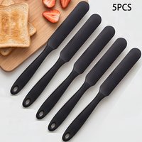 5pcs silicone spatula set: cream scraper, cake spreader, bread butter knife, mixing tool – non-stick baking utensils, food-grade