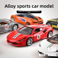1:36 Children's toy sports car simulation alloy car model pull-back door ornament