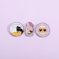 Meow Certified Cat Lady Enamel Pins Creative Funny Animal Bottle Cute Kitten Brooch Backpack Jewelry Gift For Kid Woman