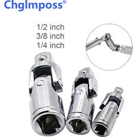 1/2 3/8 1/4 Wrench Sleeve 360 Degree Adjustable Socket Wrench Joint Swivel Knuckle Joint Air Impact Wobble Socket Adapter