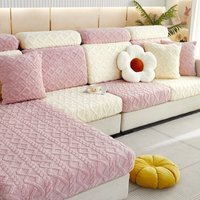 Dicker Sitzkissenbezug aus Taffel-Samt, elastischer Jacquard-Sofabezug, verstellbarer, abnehmbarer Möbelschutz für Haustiere und Kinder