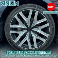 4PCS for Model 3 Highland 2024-2026 Wheel Cap 18 Inch Wheel Caps AutomobileHub Cap Full Rim Cover Accessories For Tesla