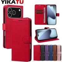 Magnetic Flip Card Slot Wallet Leather Case For iPhone 11 12 13 mini 14 15 Plus 16E 17 Pro Max Protect Phone Anti-fall Cover