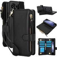 For Samsung Galaxy Z Fold 3 4 5 6 Leather Wristband Wallet Insert Case For Samsung Z Fold 7 5G Shock Resistant Protective Cover