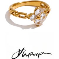 Yhpup Size 6789 Stainless Steel Cubic Zirconia Flower Ring 2026 High Quality Dainty Fashion Spring Summer Jewelry Accessories