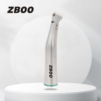 Dental 4:1 Fiber Optical LED Contra Angle Low Speed Handpiece Green Ring Dental Electric Micromotor Handpiece for Endodontics