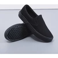 Solid Color Canvas Slip-on Shoes Anti Slip Outdoor Soft Soled Thick Bottom Flat Shoes Fashion Round Toe Comfortable Breathable