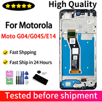 E14 Display Screen For Motorola Moto G04 XT2421-2 LCD Display With Touch Screen Digitizer For Moto G04s XT2421-8 Display Frame