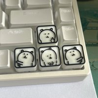 4Keys Cartoon Bear Keycaps 3D-printed Keycaps Cute Personalised Arrow Key Caps Gaming Mechanical Keyboard Accessories