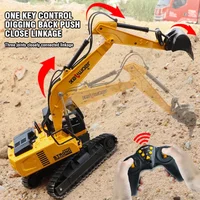 Huina Rc Excavator 1/24 9Ch Remote Control Cars Trucks Model Car Toy Alloy Plastic Simulation Construction Vehicle for Boys Kid