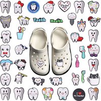 40pcs/set Shoe Charms Tooth Health Brush Cute Garden Shoe Accessories Buckle Decorations Fit Wristband Kids Gift