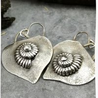Bohemian Style Vintage Snail Pattern Silvery Plated Pendant Earrings for Women Fashion Charm Festival Jewelry Accessories Crafts