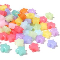 100pcs/Lot Candy Color Star Acrylic Beads for Jewelry Making Loose Spacer Beads DIY Bracelet Necklace Big Hole Beads