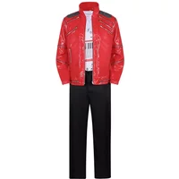Michael Jackson's stage costume cosplay red leather jacket cosplay costume