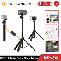K&F CONCEPT Selfie Stick Tripod 69" Extendable Light Stand Camera Phone Remote Mini Tripod for DJI OSMO Pocket 3 Action Camera