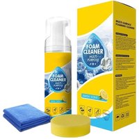 Car Interior Foam Cleaner Kit With Sponge And Towel Lemon Scent Foam Cleaner For Auto Detailing Powerful Car Foam Cleaner