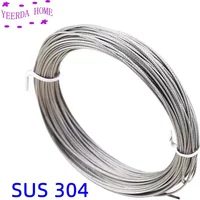 20/50/100meter 304 Stainless Steel Wire Rope Soft Fishing Lifting Cable Clothesline Diameter 0.2/1/2/3/4/5mm Rustproof