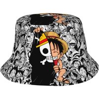 Custom Unisex Anime One P-Pieces Luffy Comic Bucket Hat Summer Travel Beach Hot Blooded Hat