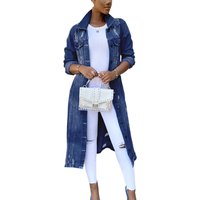 Vestes en Jean déchirées pour femmes, Sexy, Vintage, décontractée, longue, manteau à manches longues, Streetwear, automne hiver 2023