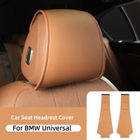 PU Car Seat Headrest Cover For BMW Series 1 2 3 4 5 6 7 G30 G20 F30 F10 X1X2X3X4X5X6X7 Universal Auto Styling Decor Accessories