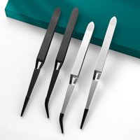 Reverse Tweezers Stainless Steel Craft Tweezers Universal Tools Cross Locking Tweezers Silicone Soldering Tweezers