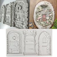 MAGICAL FOREST Silicone Fondant Mold Flower Fairy Arch Climbing Vine Wooden Gate Cake Sugarcraft Chocolate Baking Mold DIY Clay