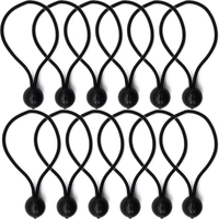 10/20pcs Nylon Heavy-Duty Elastic Rope with Ball, Tent Guyline, Camping and Cargo Handling, Outdoor Support Equipment, Black