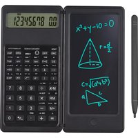 2-In-1 Foldable Scientific Calculator & 6 inch Writing Tablet 10 Digit LCD Display For College Office Student Teacher Accountant