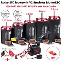 Moteur Brushless ROCKET RC Supersonic V2 3650 3660 3665 3670 3674 avec capteur de température et combo ESC 60A/90A/110A pour voiture RC 1/8 1/10
