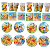 Winnie Pooh Birthday Party Decoration Paper Plates Cups Napkin Balloons For Kild Baby Shower Party Supplies