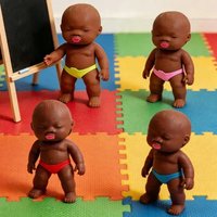 10Cm Mini Coffee Color Natasha Doll, Soft Silicone Anti-Pressure Toy, Imitation Game for Children and Adults, Decompression Toy