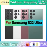 For Samsung Galaxy S22ULTRA Battery Back Cover 3D Glass Panel Rear Door Housing Case Camera Lens Replace