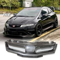 For Honda Civic FN FN2 TYPE R 2006 2007 2008 2009 2010 2012 Real Carbon Fiber Front Grille Mu-gen Style FPR Unpainted Grilles