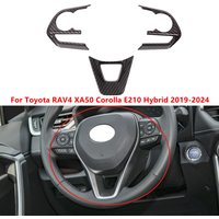 Car Steering Wheel Decoration Frame Cover Trim Stickers Accessories For Toyota RAV4 RAV 4 Corolla Avalon 2019 2020 2021 2022