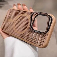 Heat Dissipation Mesh For Magsafe Case For iPhone 17 Air 16 15 14 13 12 Pro Max Plus Alloy Lens Bracket Wireless Charging Cover