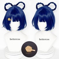 Xiangling Cosplay Wig 30cm Short Dark Blue Cosplay Wigs Heat Resistant Synthetic Wigs