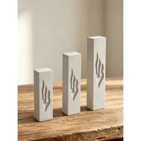 Classic Rectangle Silicone Molds for Mezuzah Cases Concrete & Jesmonite Shin Flames Design for Home Decor And Crafts