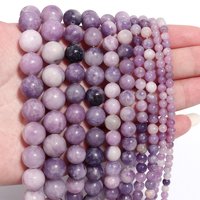 4-12mm Lilac Stone Beads Round Loose Spacer Beads Natural Stone Beads Purple Chalcedony Beads For DIY Jewelry Making Bracelet