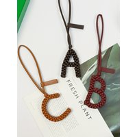 Woven Leather Letter Bag Charm For Women Bag Hand-woven Leather Luxury Design Pendant Ornament Decoration Bag Accessories