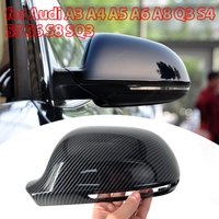 ABS Carbon Fiber Look Replacement Glossy Black for Audi A4 S4 B8 8K A5 S5 B8 8K A6 S6 4F C6 A8 S8 D3 Q3 SQ3 A3 8P Mirror Cover