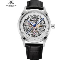 Shanghai Men's Watches Openwork Dial 40mm Automatic Watches Sapphire Crystal 316L Stainless Steel Case Wristwatch Fashion SH025