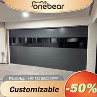 Any Size Custom Modern Luxury Frameless Tempered Mirror Glass Garage Door Automatic Sectional Aluminum Villa Garage Door